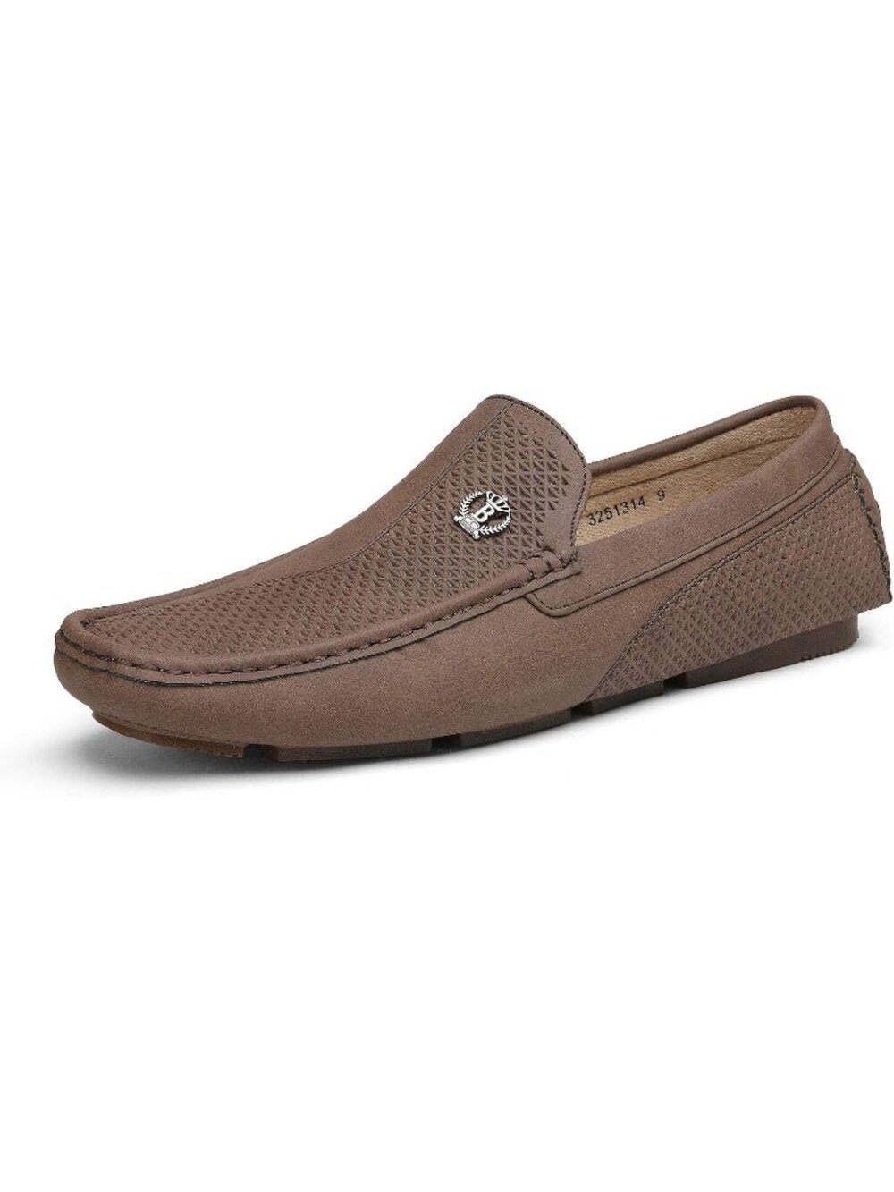 Bruno Marc Men's Brown Round Toe Slip On Faux Leather Casual Moccasins Loafers